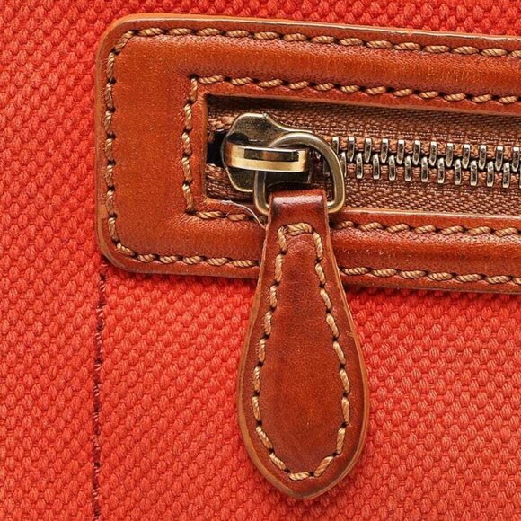 Celine Poppy/Multicolor Calfskin Leather and Canvas Mini Luggage Tote Bag - Picture 9 of 11